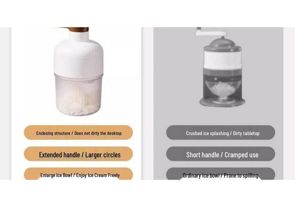 Hand-Crank Ice Shaver: Compact and Portable Shaved Ice & Smoothie Machine
