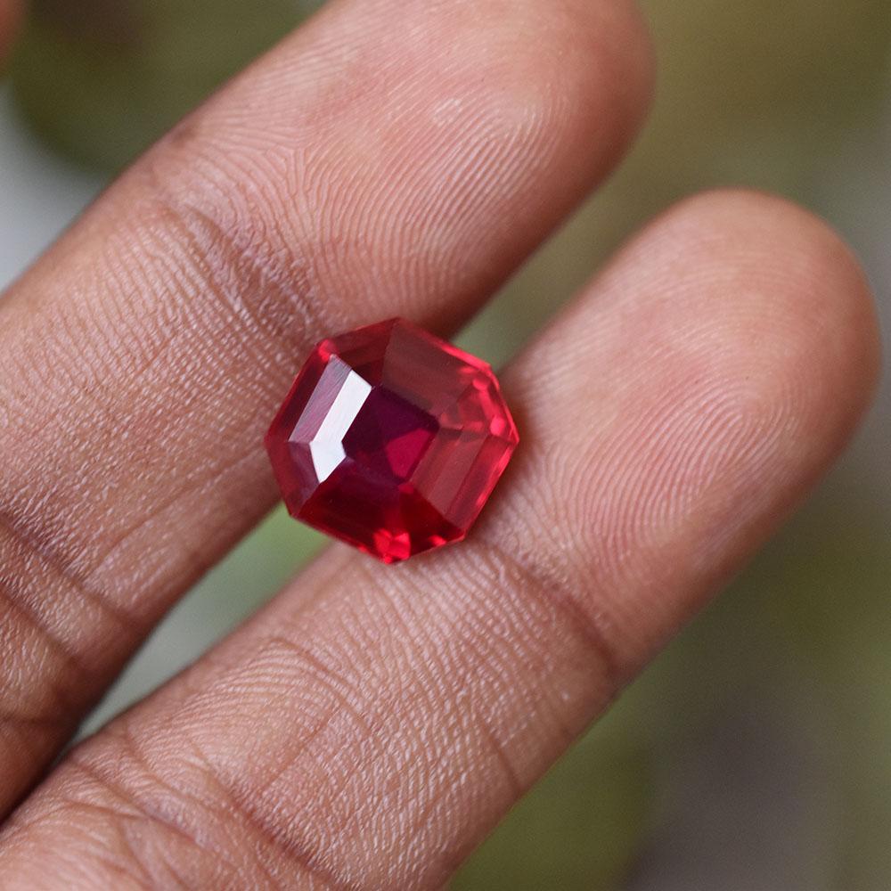 Natural Red Ruby Loose Gemstone Special 7 Ct Square Cut for Loved Ones for Jewelry Making and Crafts