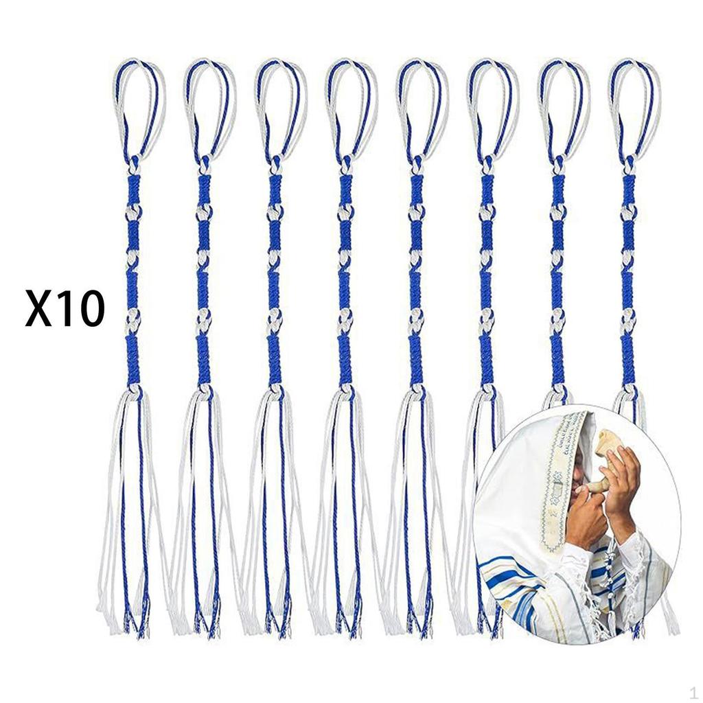 10 Piezas Juego Tradicional Judío de Tzitzit Decoración Adornos Colgantes para Pantalones