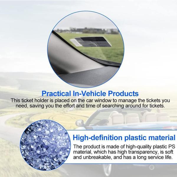 10Pcs Car Windscreen Permit Ticket Clip Transparent Car Parking Ticket Holder Clip for Car Van Caravan Windscreen
