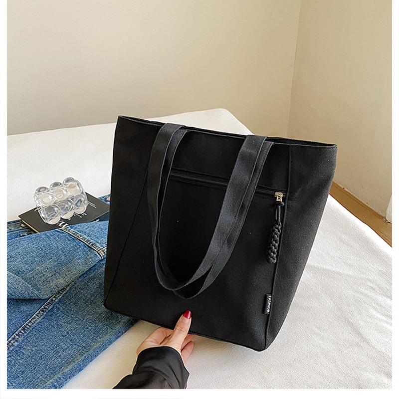 College students commute to class, hand carry cloth bags, large bags, new canvas bags, large-capacity women's shoulder tote bags