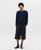 Dnsr Belted Stripe Bermuda Slacks Charcoal
