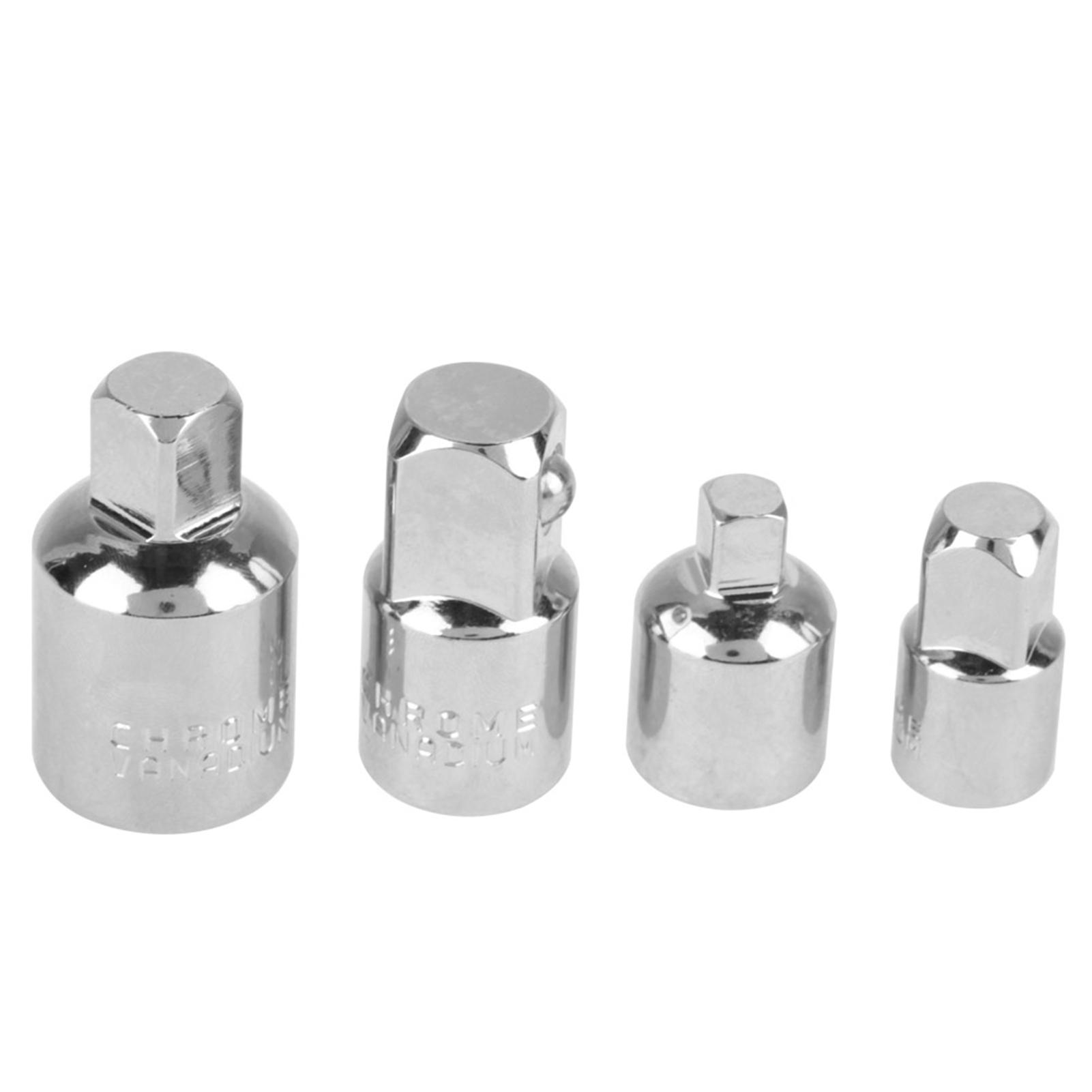 

4Pcs Silver Steel Socket Adapter Reducers 1Celsius2 , 3Celsius8 , 1Celsius4 Wrench Adapter