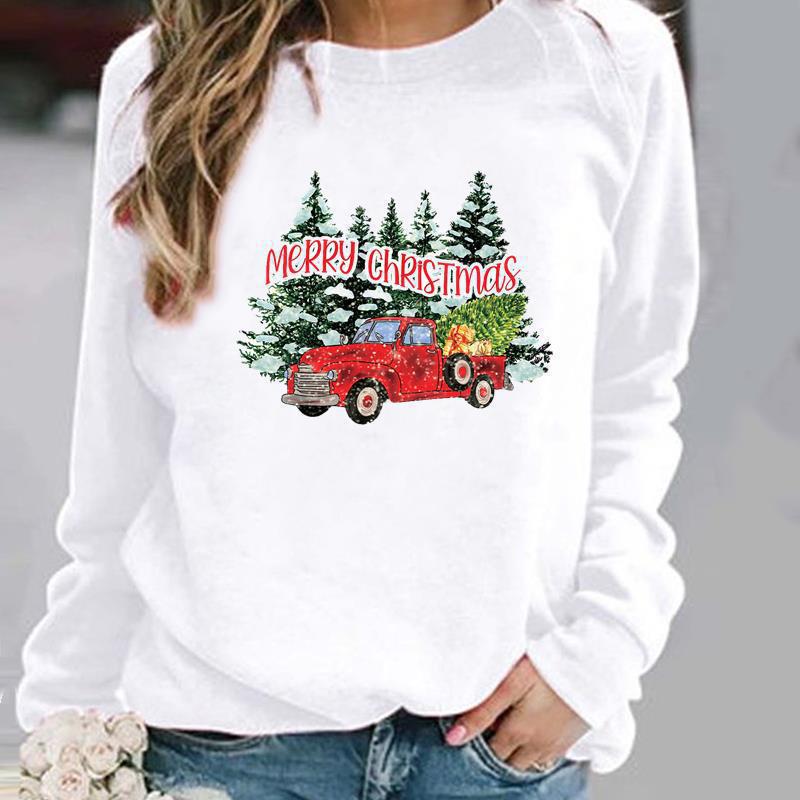 Women's Christmas Cartoon Printed Pullover Hoodie