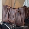 Fashion texture handbag 2025 autumn and winter new trend simple shoulder bag large capacity commuter casual tote bag