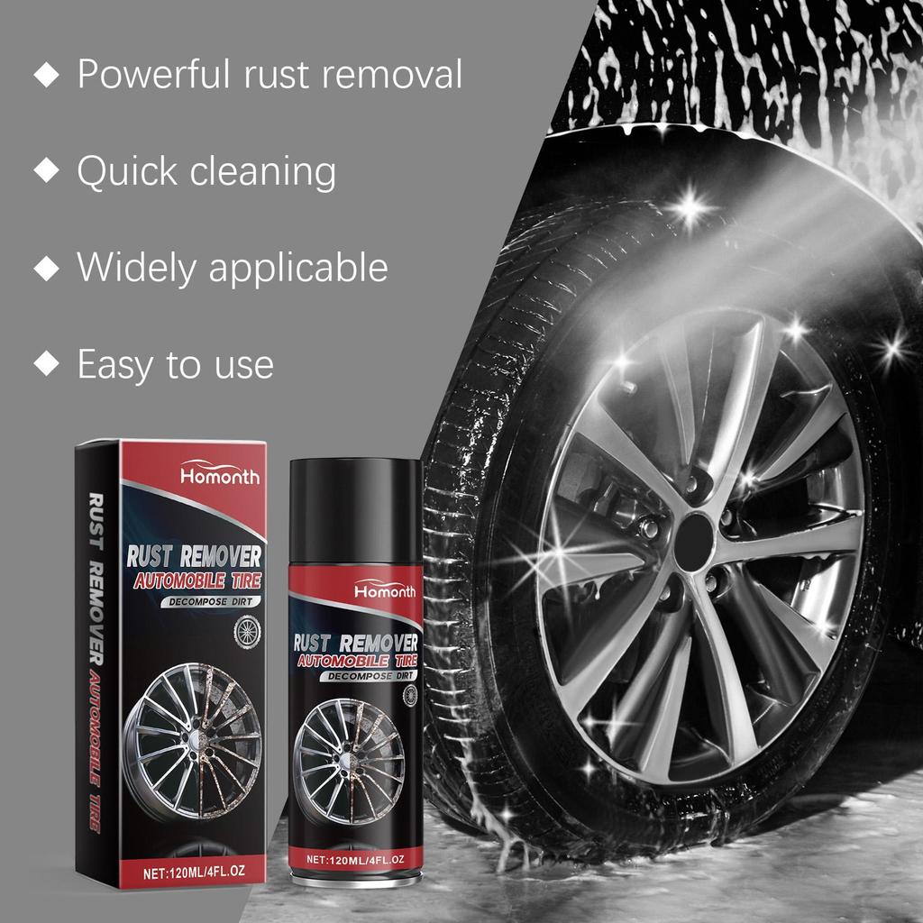120ml  Homonth Car Tire Rust Remover Clean Rust Remover Stain Remover Retread Tire Rust Cleaner