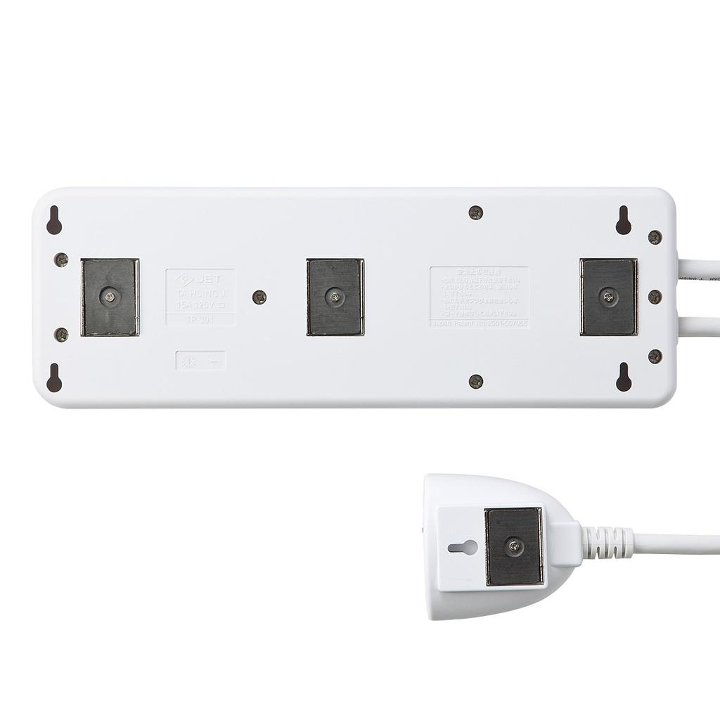 Sanwa Supply Lightning Guard Strip, 3-Pin, 8 Outlets, 2.5m, with Centralized Switch, Handheld Switch, and Breaker, TAP-SP307