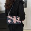 Tote Bag Y2k Underarm Bag Star Pattern Denim Tote Bag Vintage Korean Style Shoulder Bag  Portable