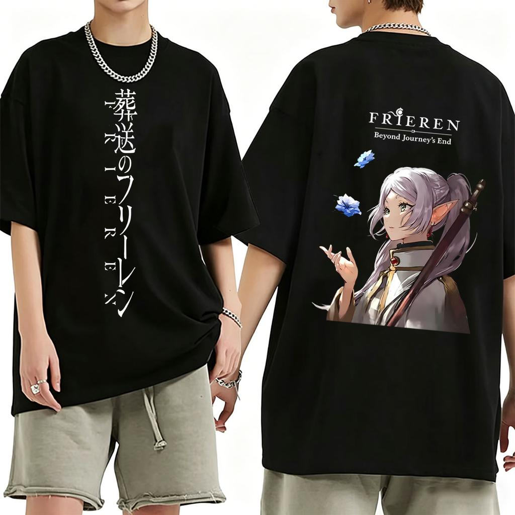 Anime Frieren: Beyond Journey's End Frieren T-shirt Men Women Fashion Manga T Shirts Male High Quality Soft Cotton Tshirt Tops