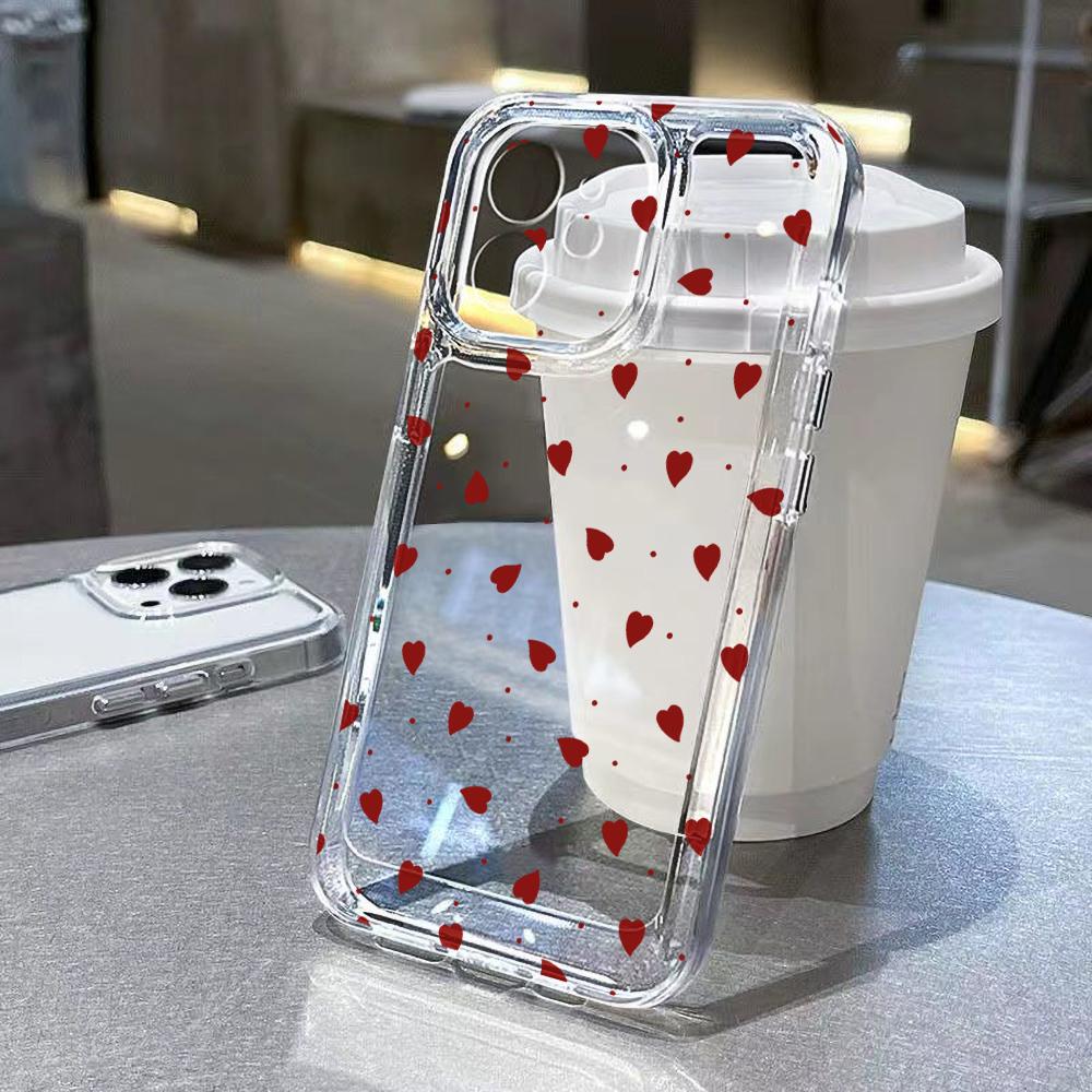 Phone Case For Samsung S25 Ultra Funda Galaxy S24 S23 FE S22 S21 S20 FE S10 Plus Silicone Transparent Love Heart Covers Carcasa