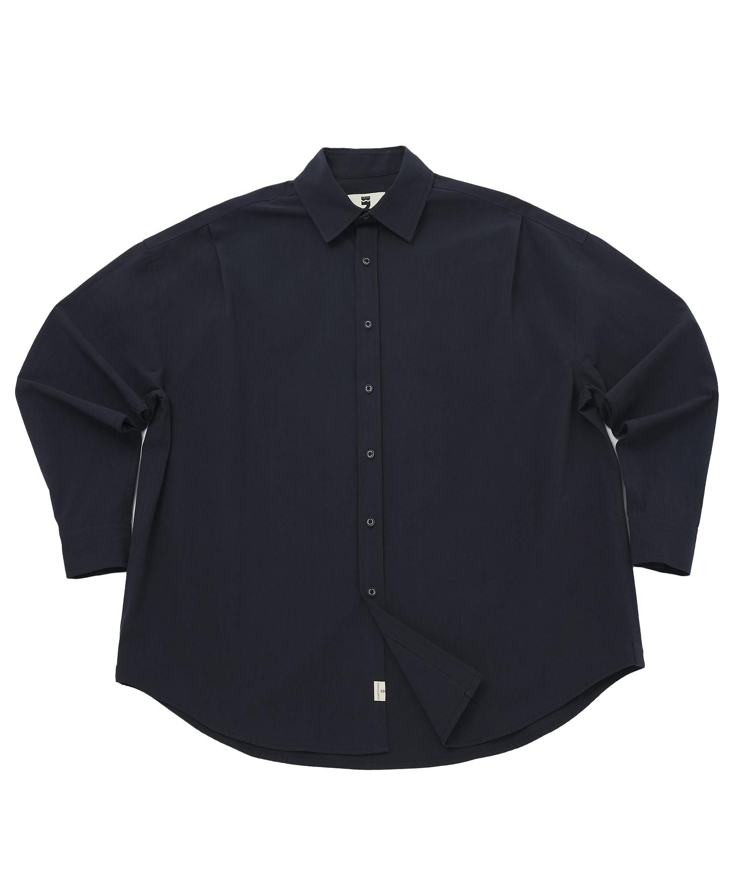 A Nothing Earth-Color Pleats Shirt (Deep Ocean) L