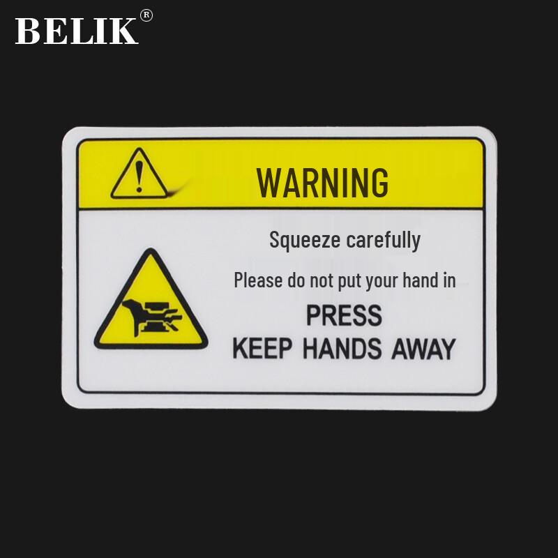 BELIK PVC Safety Warning Stickers for Machinery 8.5x5.5CM