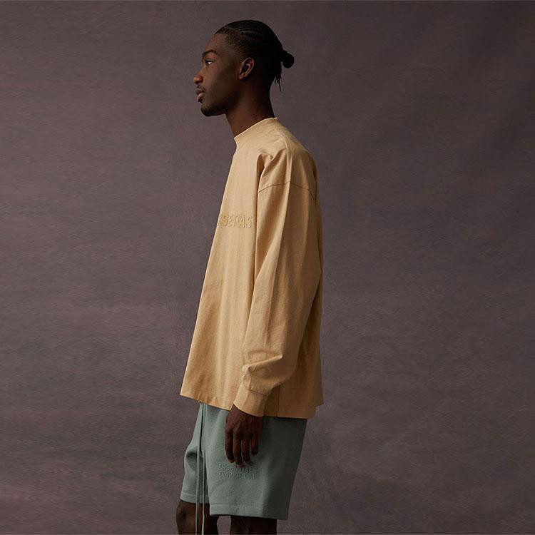 Fear of God Essentials Long-Sleeve Tee Sand Unisex Tops Tan 125BT222014F