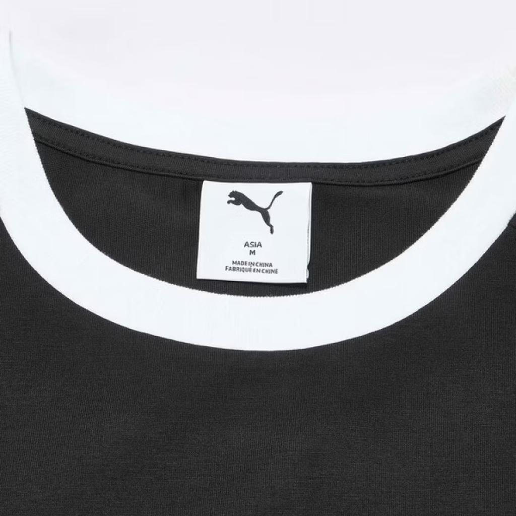 PUMA T Shirts Unisex Black Crew Neck Moderate Straight Fit 695496-01