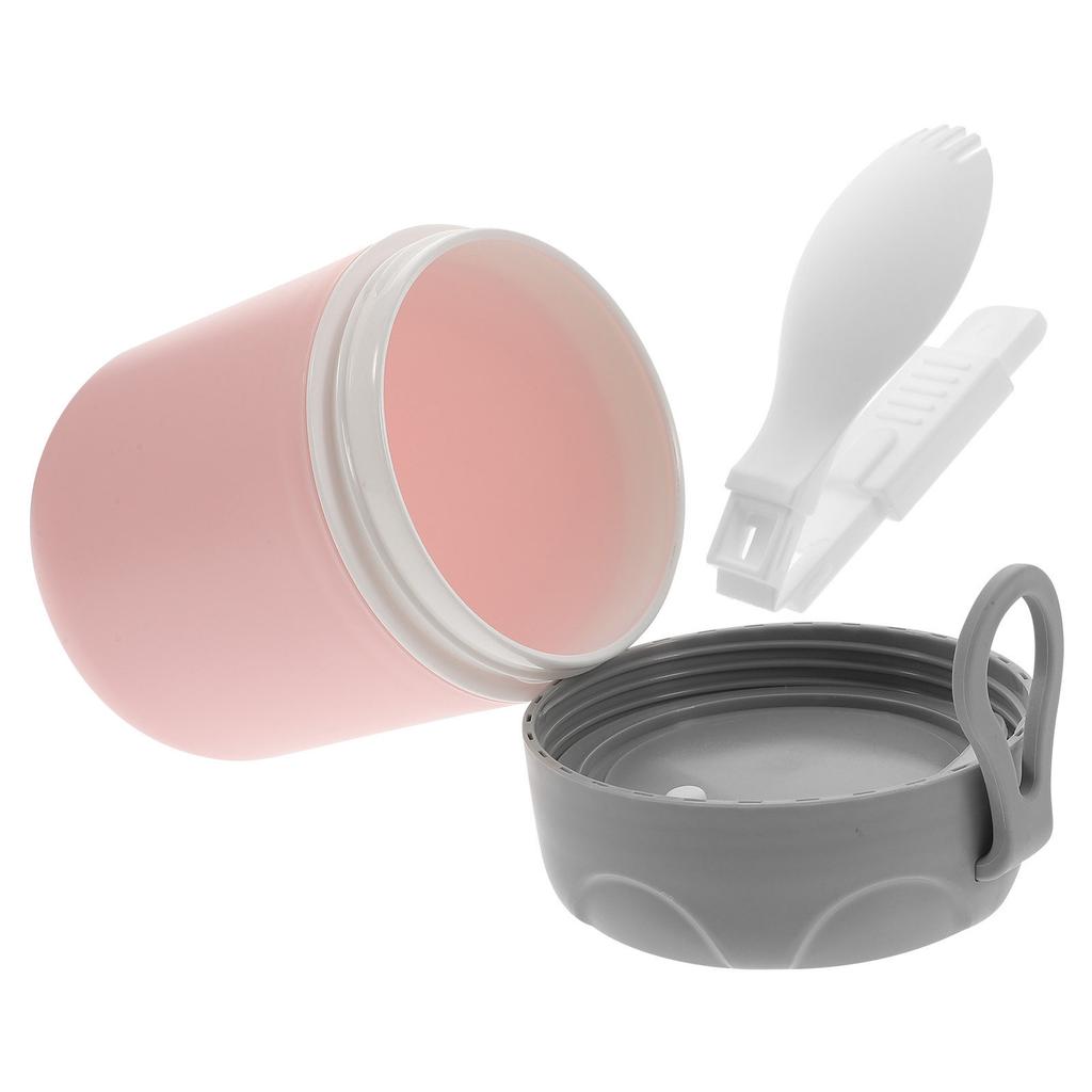 1Set Breakfast Cup Portable Leakproof Food Container 500Ml Oatmeal Storage Large Mouth Travel Soup Holder Soup Food Cup