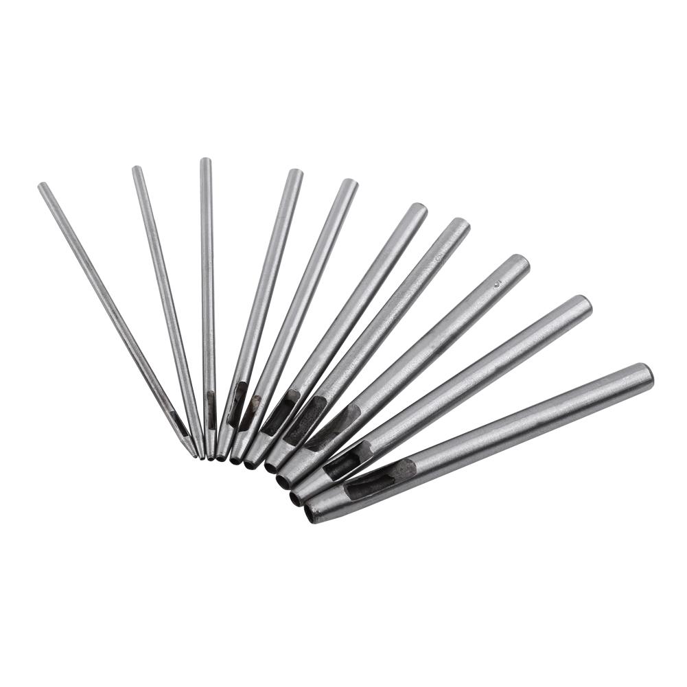10pcs Punch Leather Tool Hollow Puncher Hole Craft Set for Leathercraft Belt 0.5 5mm