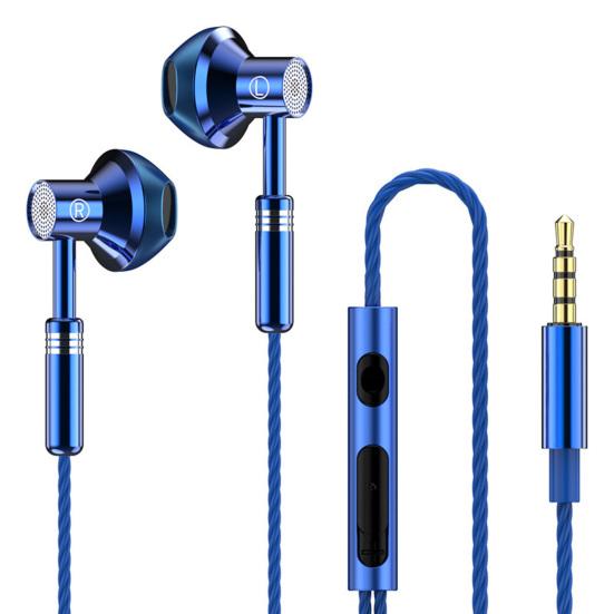Wired Earbuds Ergonomic Heavy Bass In-ear 1.2m Metal 3.5mm Wire Control Earphones for Music