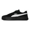 Women's Black White Smash Platform Suede Low Top Sneakers 366488-02