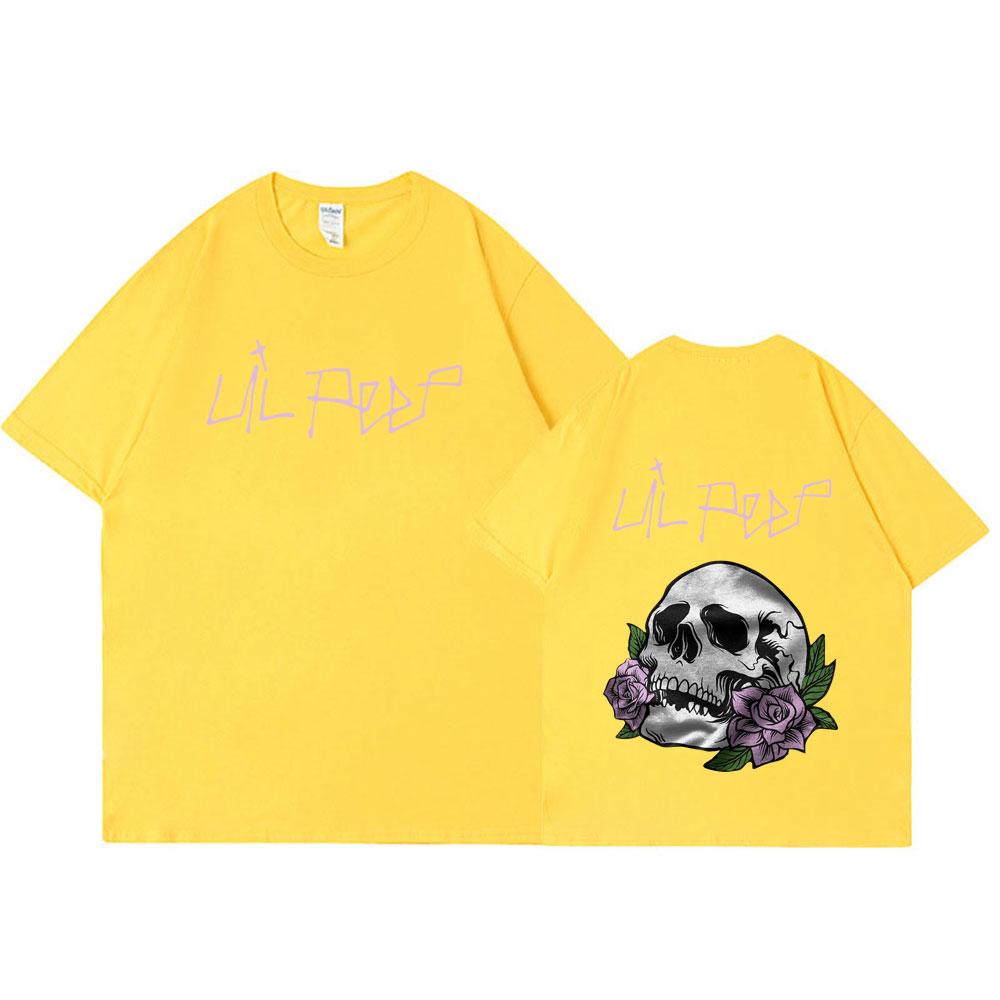 Rapper Lil Peep Cry Baby Skeleton Tshirt Unisex Women Clothing Fashion Vintage Hip Hop Oversized Tshirts Gothic Harajuku T Shirt