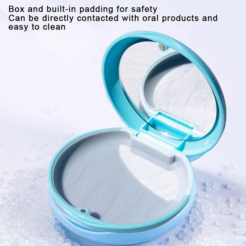 Retainer Box Fake Teeth Denture Storage Case With Mirror Mouthguard Aligner Braces Container Oral Hygiene Supplies Organizer