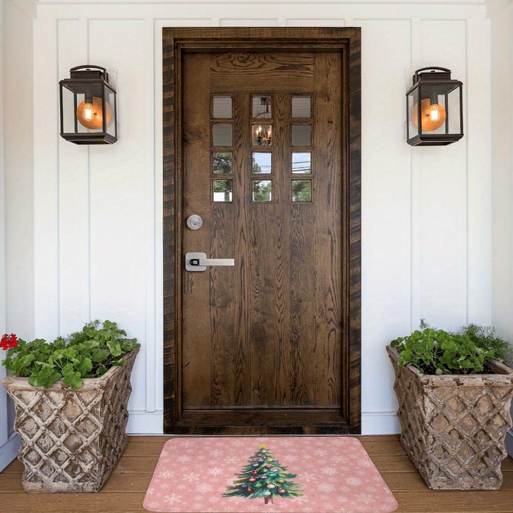 1 Stück Anti-Ermüdungs-Küchenteppiche, weihnachtlicher rosa Baumdruck, wasserdichte, rutschfeste, dick gepolsterte Küchenmatte, strapazierfähige, bequeme Stehmatte für die Küche