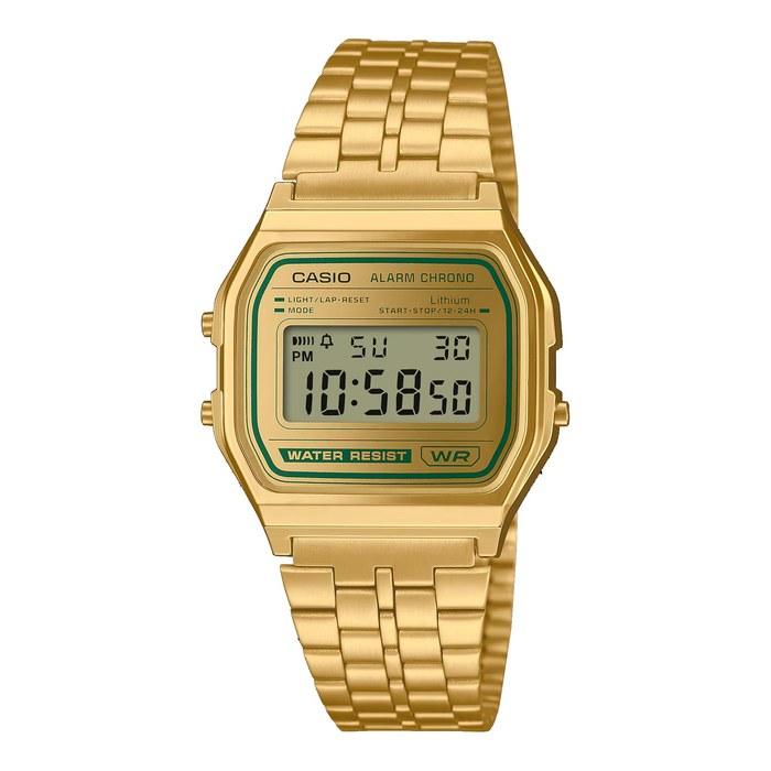 Casio A158WEGV-9A Vintage Gold Digital Watch | Stainless Steel Band | LED Light | Stopwatch | 7-Year Battery