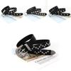 Punk Style Belt With Metal Whole Strip With Hole Design For Womens Casual