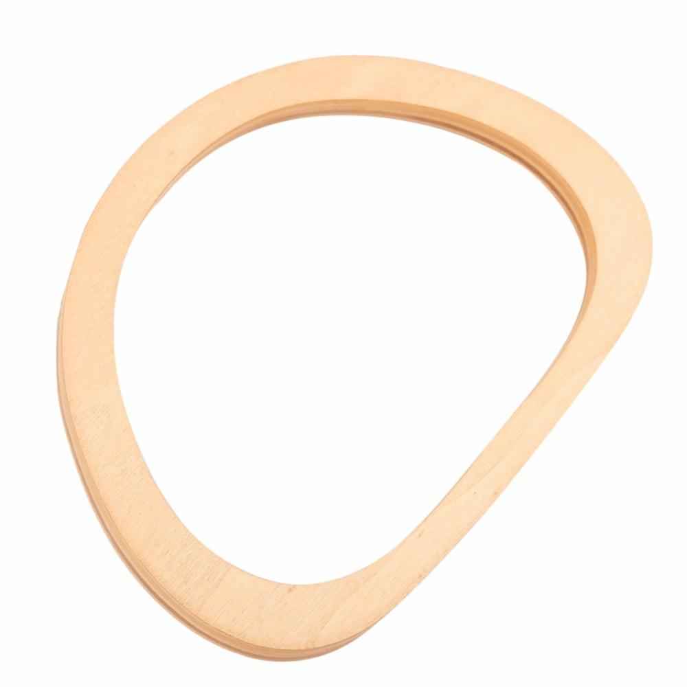 2pcs Wood Color D Shaped Handles 6.1 Inch Length Bag Handles Replacement For DIY Craft