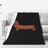 Sausage Dog Puppy Funny Dachshund Blankets Soft Warm Flannel Throw Blanket Cover for Bed Living Room Picnic Travel Home Couch