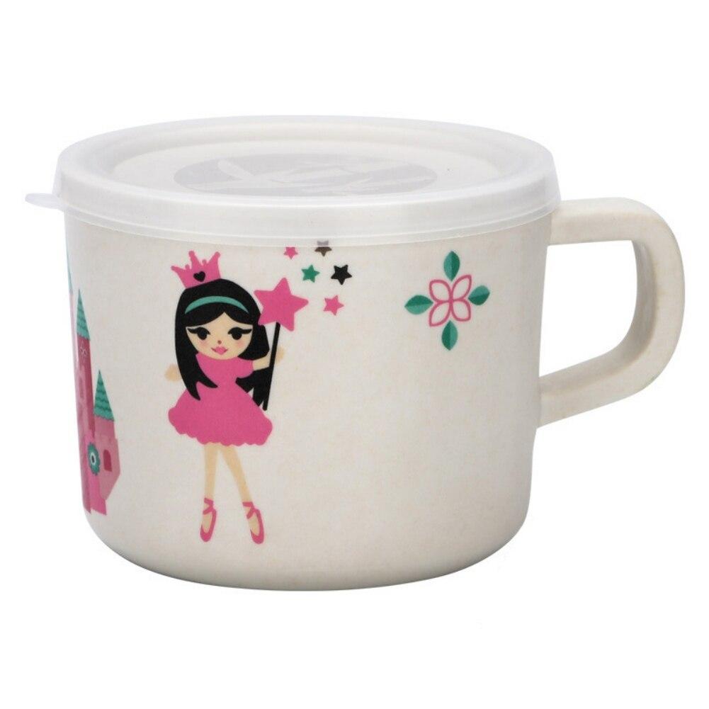 Bambusfaser Kinder Wasserbecher Milchbecher mit Deckel Cartoon süß