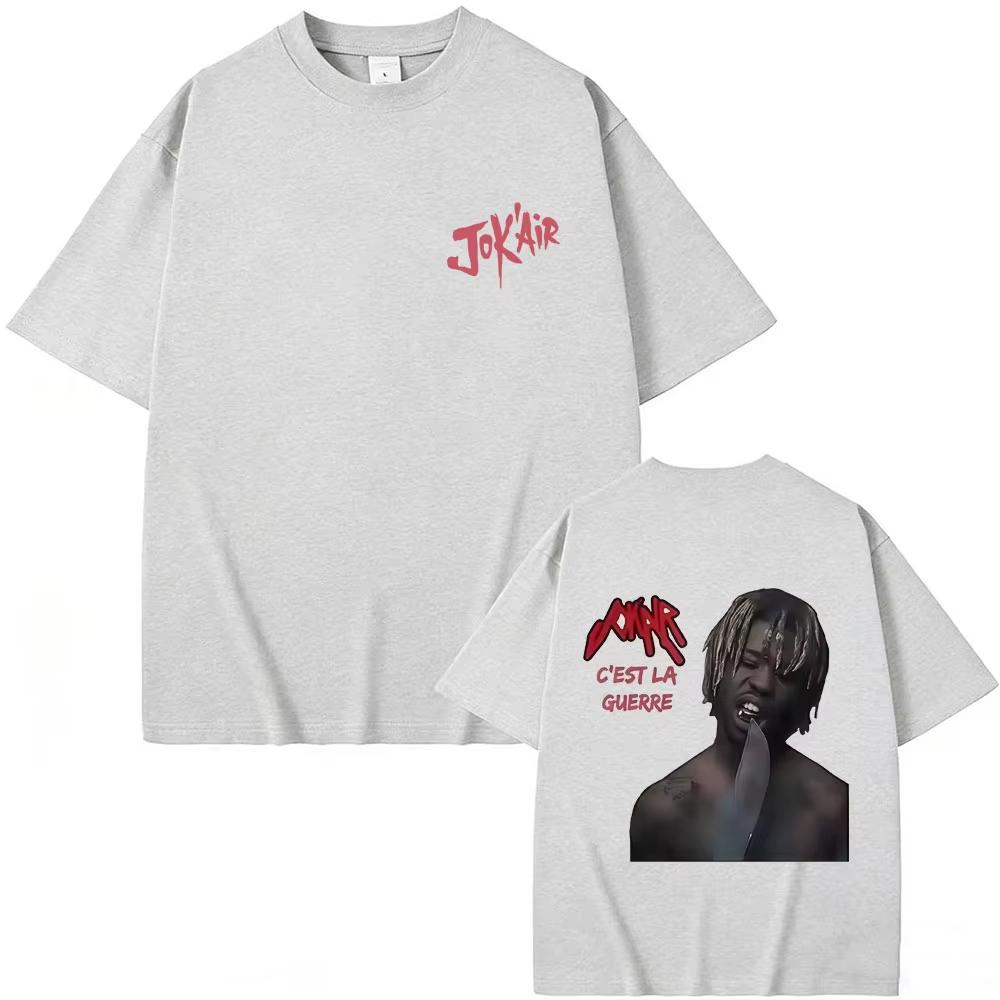 Rapper Jokair Cest La Guerre Album Merch Tshirt Unisex Women Vintage Casual T Shirt Fashion Hip Hop Short Sleeve Streetwear
