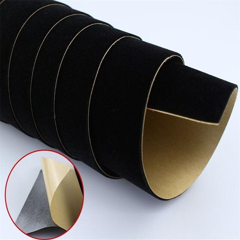 10m/5m/3m/1m*45cm 1.2MM Black Gray Color Self Adhesive Velvet Fabric Sticky Flocking Christmas Fabrics for Car Interior Decor