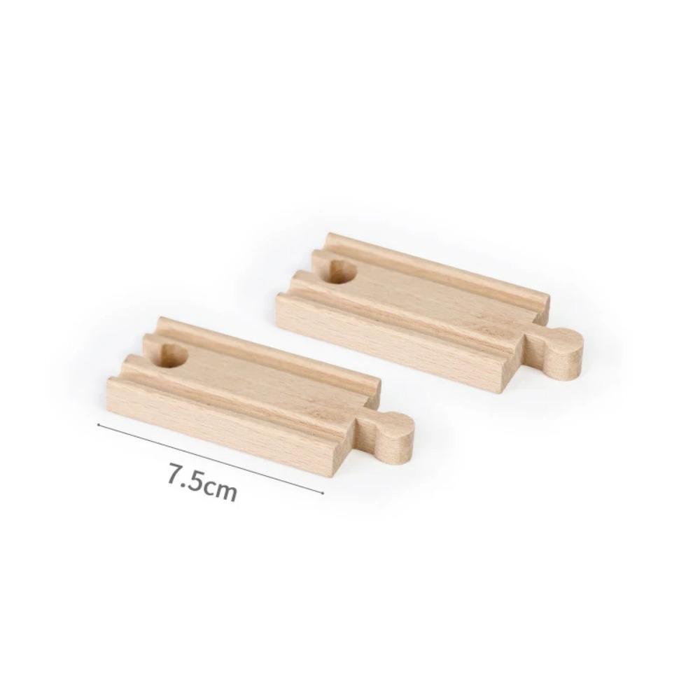New Wooden Train Track Adapter Rail Building Block Connector Compatible All Brand Wood Railway Wooden Train Track Accessories