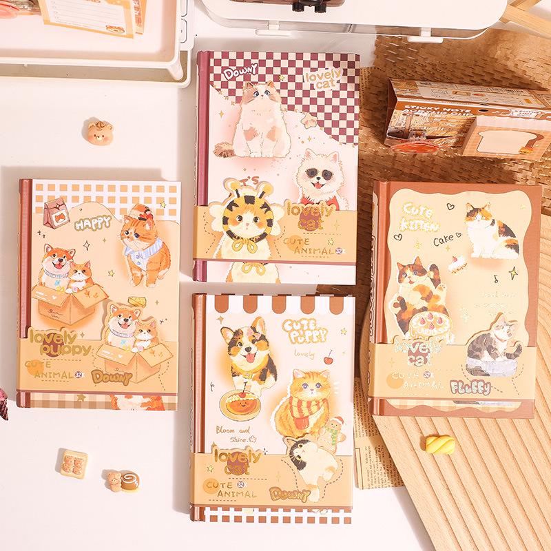 32K Hardcover Cartoon Diary: Cute Student Notebook with 3D Title Page