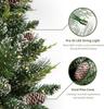 deeinglif 2ft Mini Christmas Tree with LED Lights, Pine, Branches, Cones, Cloth Bag Base – Holiday Decor