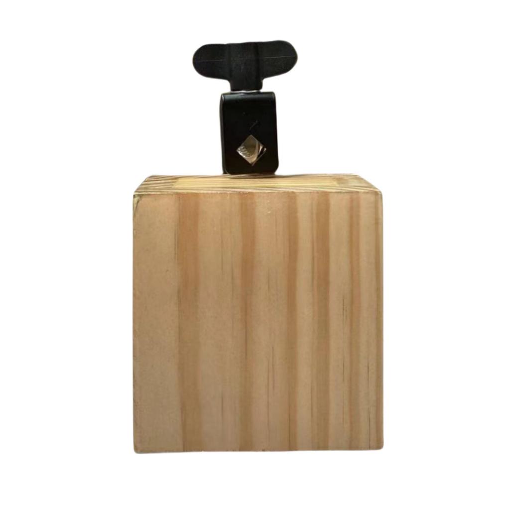 Solid Wood Bangzi Percussion Block with Cowbell Attachment