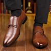 Fashion Britain New Fashion Gentleman Pointed Black Brown Business Casual Shoes For Men Monk Strap Loafers Formal Wedding Dress Footwear