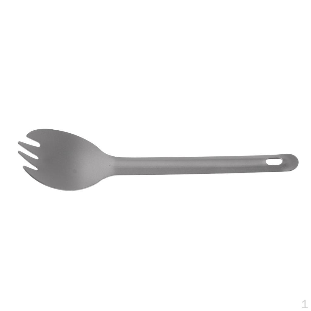 Outdoor Titanium Tableware Flatware Short Handle Spork 2
