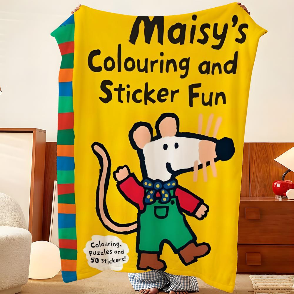 Cartoon M-Maisy M-Mouse Throw Flannel Throw Blanket, Lightweight Cozy, Durable Washable Cute Cool