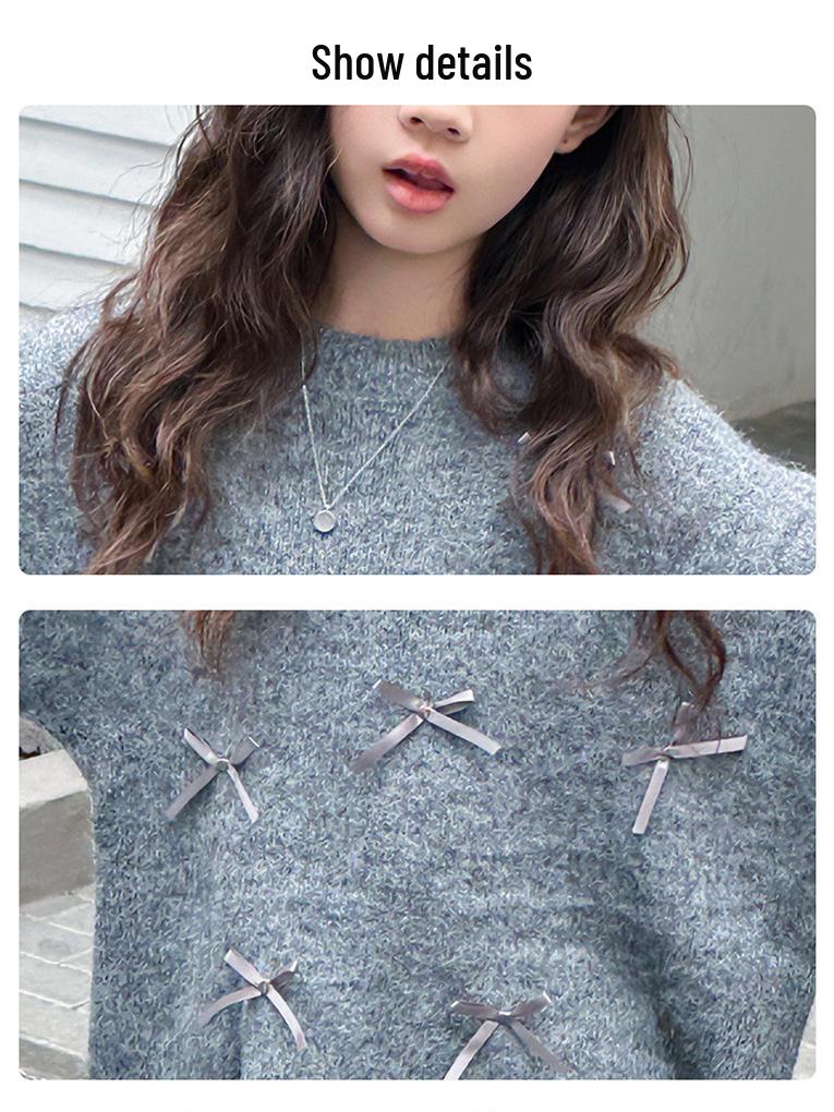 2025 Girls' Fashion: Round Neck Wool Sweater for Autumn/Winter - Medium & Large Children's Knitted Style