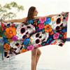 1 Stück Blume Totenkopf Strandtuch Groß Schnelltrocknendes Handtuch Geeignet für Strand Yoga Pool Fitnessstudio Sporttuch Sommergeschenk für Freunde