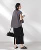 Nano Universe Front Flare Cape Collar Sleeveless F Women's Shirt, 023, Charcoal, 673-5121324