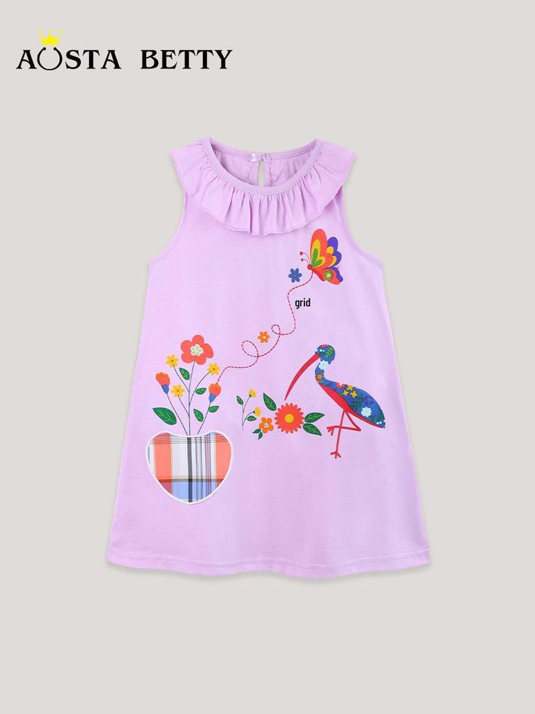 European Style Cotton Knitted Pinafore Princess Dresses for Girls