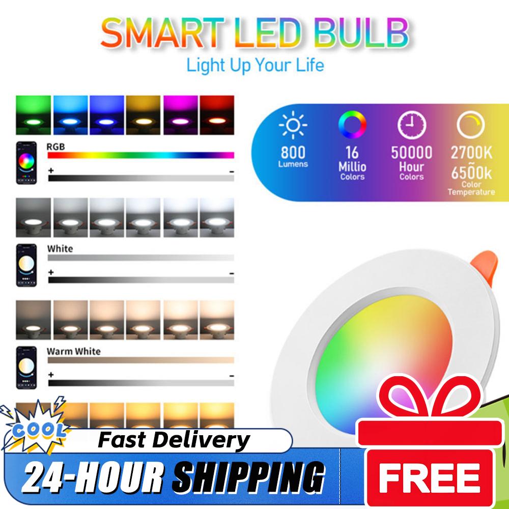1/5/10PCS 10W RGB Smart Spotlight Bluetooth Ceiling Lamp RGB Lamp APP Remote Control Color Changing Light for Living Room Decor