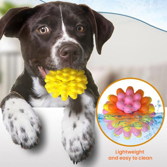 Dog Chew Toy Ball Spiky Dog Chew Ball Oral Care Heavy-Duty Rubber Molar Ball Toy for Medium Large Dogs Strong Chewers