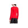 Adidas Originals Classic V-Neck Sports Ribbed Long Sleeve Shirt Women Tops Red IY7248