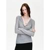 Vintage Henley Sequin Ribbed Knit Blouse