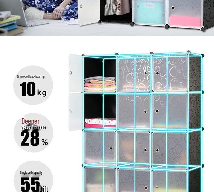 Children's Folding Resin Wardrobe: Assembled Plastic Storage Cabinet for the Living Room