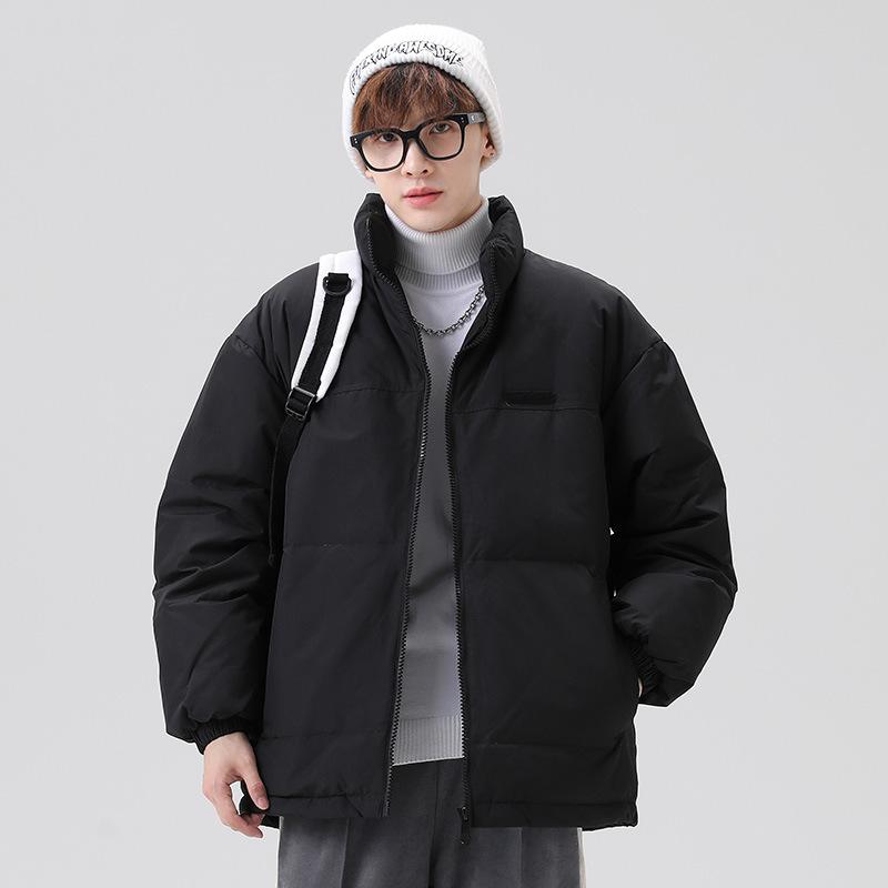 

Down jacket for couples in autumn and winter, stand-up collar solid color men s and women s casual fashion, thickened, warm and versatile men s coat M
