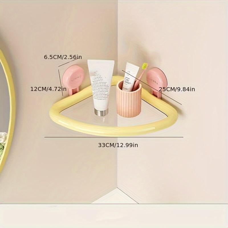Sturdy Space-Saving Suction Cup Bathroom Shelf No Drilling Required, Multifunctional Storage Shelf for Shower and Toilet Walls Tiles, Corner Shelves